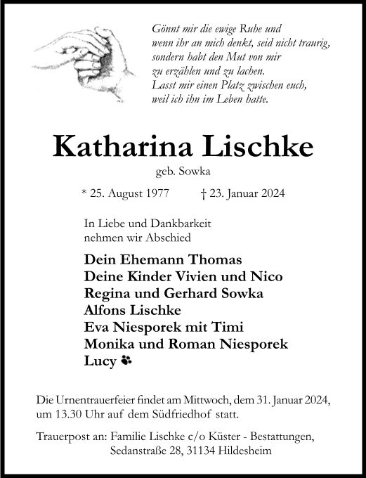 Erinnerungsbild für Katharina Lischke